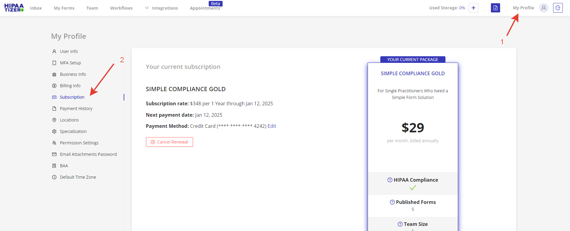 Subscription Details