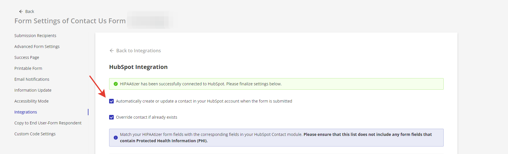 Enable HubSpot Integration