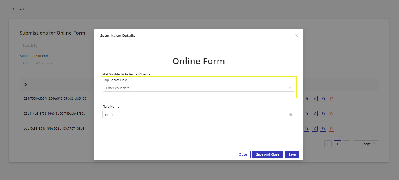 Filling out internal use fields from email in HIPAA-compliant web forms