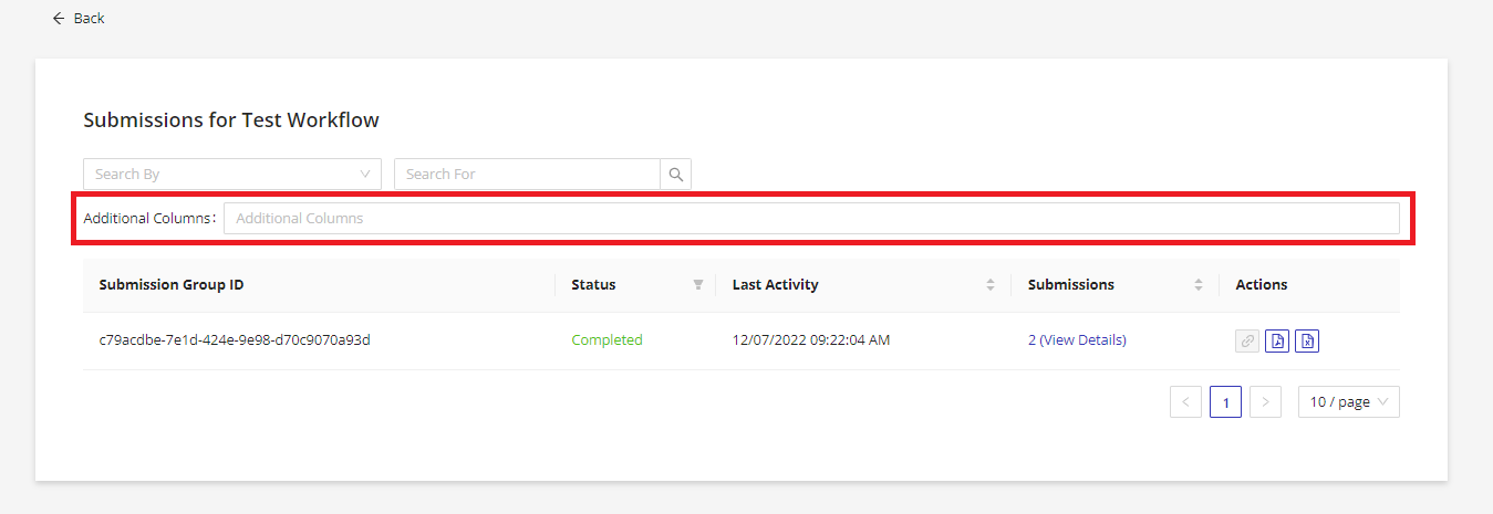 Filtering additional columns in online HIPAA form builder
