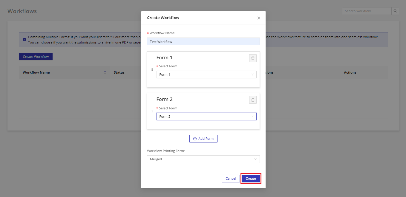 Saving workflow in online HIPAA form builder