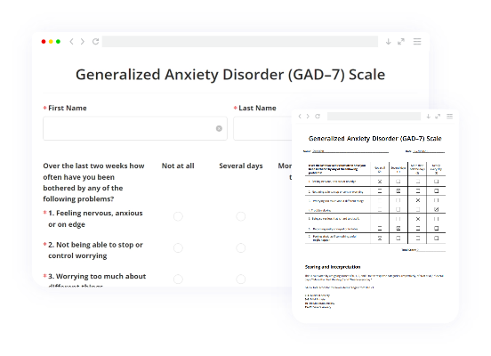GAD-7 Form Template