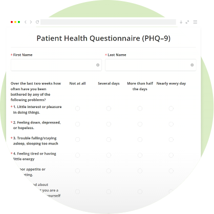 PHQ 9 Form In The Browser