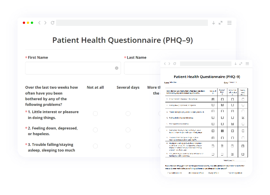 Phq 9 Form Template