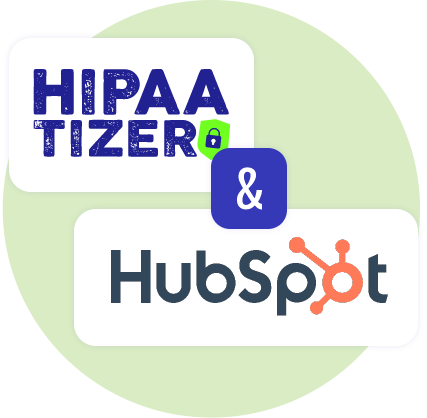 HIPAAtizer and HubSpot logos side-by-side, promoting a partnership that answers the question: is HubSpot HIPAA compliant?