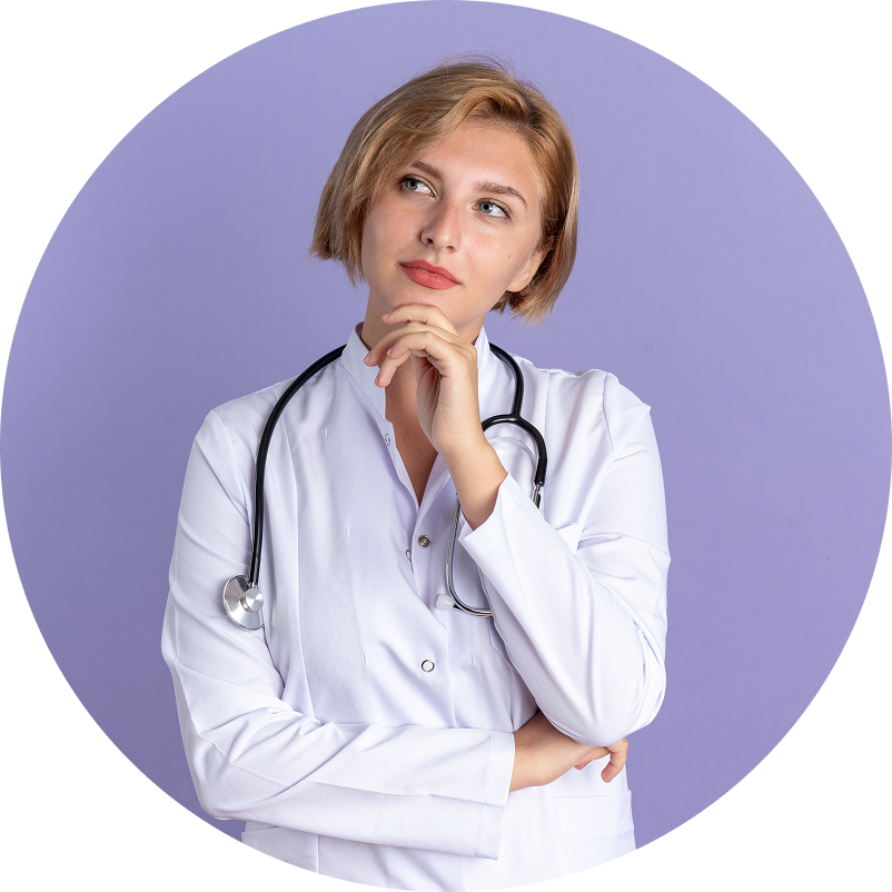 Illustration of a healthcare provider considering, “Is WhatConverts HIPAA-Compliant?”