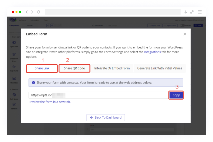 Infographic: Sign up for HIPAAtizer, create a HIPAA-Compliant form with PayPal, and embed it on your site