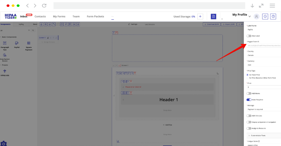 Step 3: Connect your PayPal business account to your HIPAA-Compliant form securely