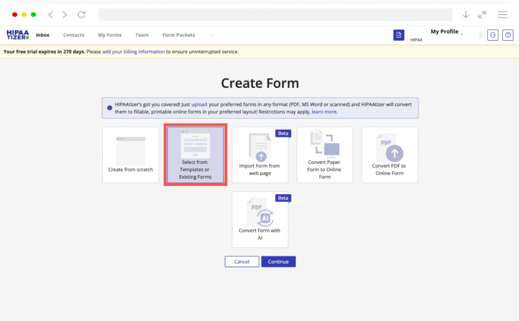 Visual steps showing how to create a telehealth consent form in HIPAAtizer, customize branding, and share it via website embed or social media campaign.