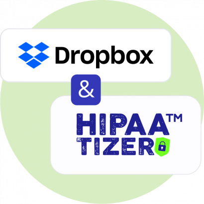 Dropbox and HIPAAtizer integration logo for Dropbox HIPAA compliance and secure data handling.