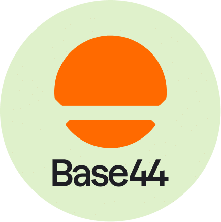 Base44 AI app builder logo for HIPAA-Compliant healthcare application development.